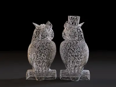 Owl Couple 3D print model