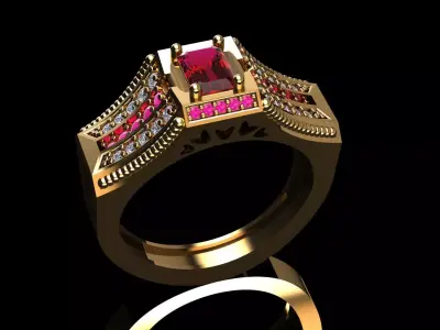 studded crown ring Free 3D print model