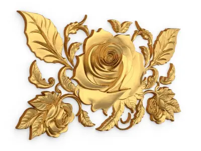 mural classic flowers decor ornament 08 3D model