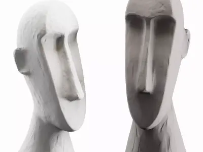 Minimalist long face sculpture 3D model