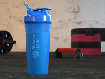 BlenderBottle Classic Bottle with Protein Cyan 3D model