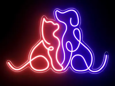 Pet Spa Neon Sign 3D model purchase