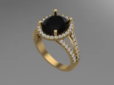 Oval halo Ring RIng Size 4 and one quarter 3D print model