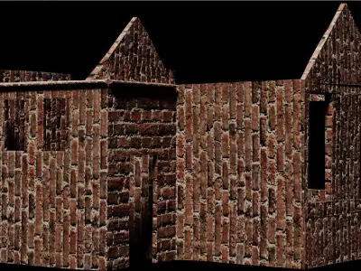 old damaged house  Low-poly 3D model
