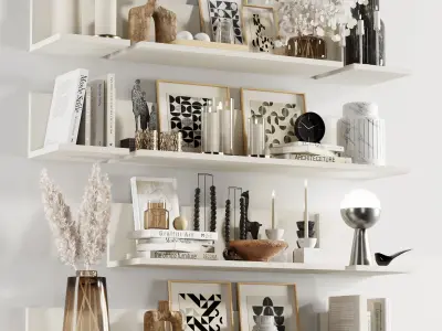 Decorative set 1 shelf 3D model