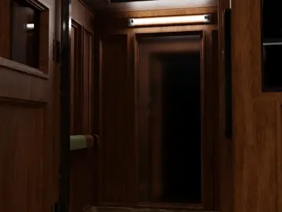 Vintage Elevator Low-poly 3D model