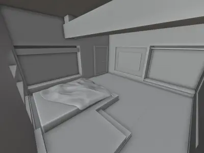Neon Bedroom Low-poly 3D model