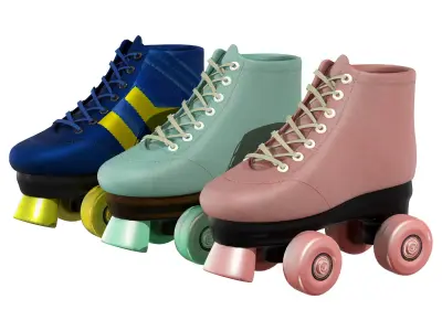 Roller Skates Low-poly 3D model