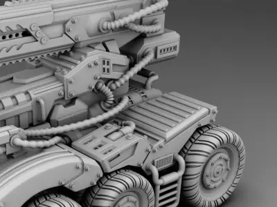 Car with weapon 3D print model