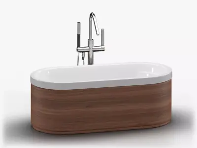 Kohler Lovee Freestanding Bathtub With Mixer 3D model
