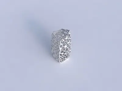 Vase double arc rectangle with twisted dense organic lattice 3D print model
