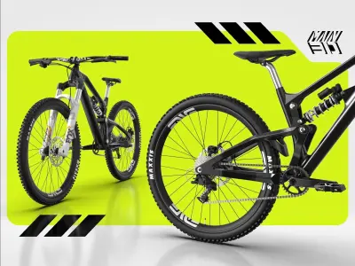 MOUNTAIN BIKE CARBON MATERIAL - ACTUAL SIZE 3D model