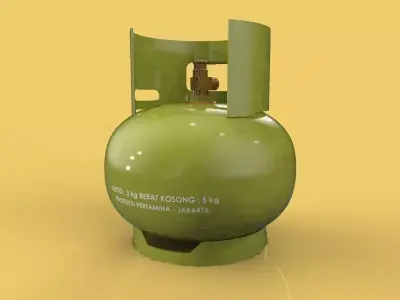 LPG COOKING GAS BOTTLE CYLINDER  3 KG FOR KITCHEN 3D model