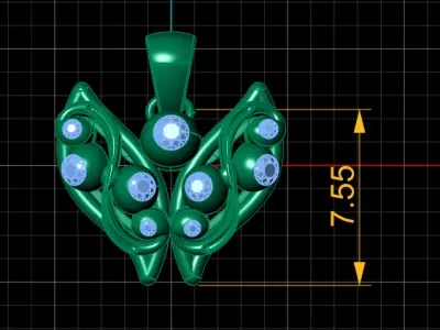 LUXURY BUTTERFLY STYLE PENDANT 3D PRINTABLE MODEL 3D print model