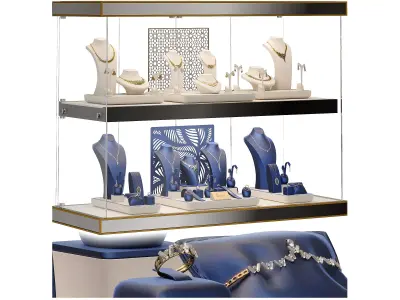 Stylish jewelry showcase 2 3D model