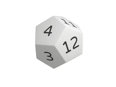 D12 Dice V1 007 Low-poly 3D model
