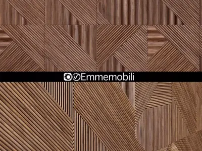 Emmemobili STRIPES BOISERIEwalnut panels 3D model