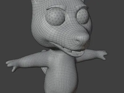 Cartoon White Wolf 3D Model Low-poly 3D model