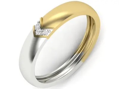 ring 3dm Render details two tone diamond 3D print model