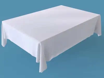 Tablecloth Set Round and Rectangular Table Cloth 3D model 3D model