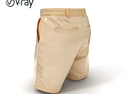 Casual Beige Shorts Model Pack  Versatile Urban Outfit Low-poly 3D model