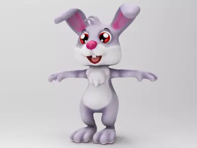 Rabbit Cartoon Low-poly 3D model purchase