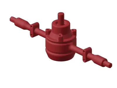 Plastic Truck Axle Toy 3D model