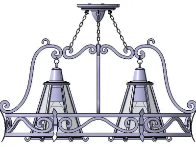 Forged chandelier 3D model