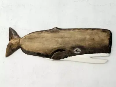 Hand-Carved Whale Wall Art 3D model