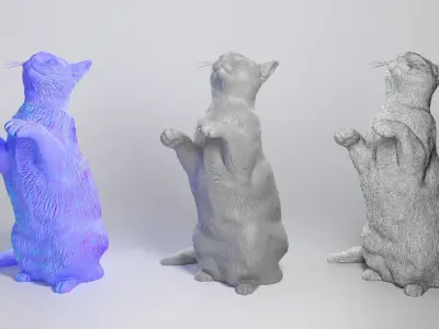 Calico cat 10 Low-poly 3D model