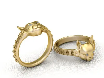 cat ring design 3D printable model   3D print model