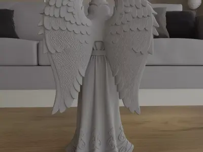 Elegant Christmas Angel STL 3D print model