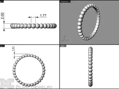 spheres eternity stackable printable ring pack 3D print model