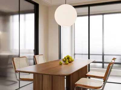 Modern living room dining room interior scenes 226 3D model