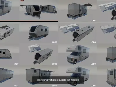 Travelling vehicles bundle 3D Model Pack