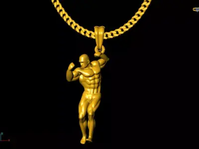 Body builder pendant charms - one inch pendant 3D print model 3D print model
