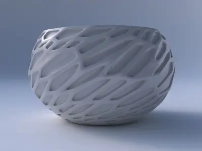 Bowl spheric twisted with organic dents 3D print model