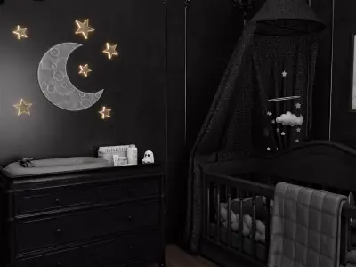 Gothic Baby Room Blender Scene 3D model