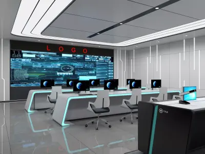 control room 09 Low-poly 3D model