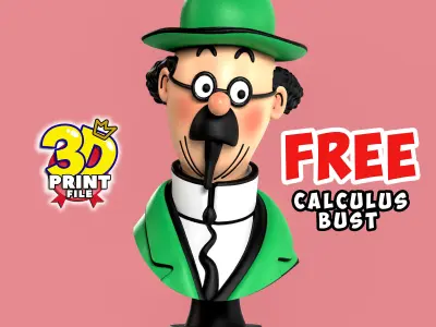 FREE Professor Calculus 3D Bust Free 3D print model