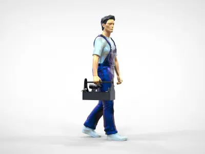 N9 Mechanic carrying a toolbox 3D print model