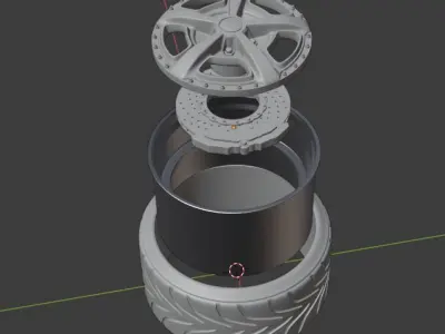 VIZ MUSCLE WHEEL SET FRONT AND REAR 3 OFFSETS for diecast  3D print model