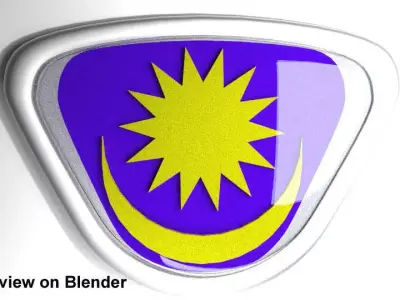 Crest Logo Proton Car classic design 3D model