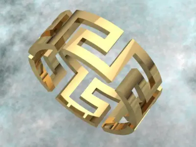 New Modern Luxury Golden Band Ring 3D print model