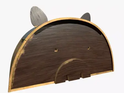 Pig Toy Box for Playing Equipments Child Room Wood Edition 3D model