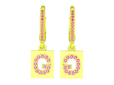 A6735 G Diamond Earrings 3D Model 3D print model