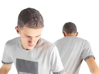 Young man on a skate 36 Low-poly 3D model