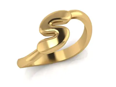 S alphabet baypass ring 3D print model