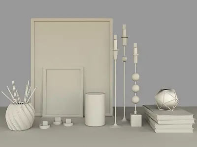 Nice interior decorative set 3D model