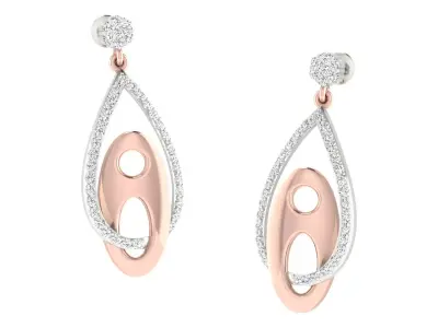 Women Drop Earrings 3dm STL OBJ FBX Renders Details 3D print model 20